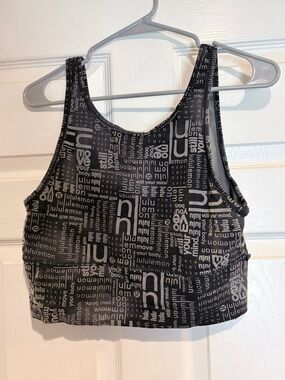 lululemon athletica Black and White Logo Crop Top